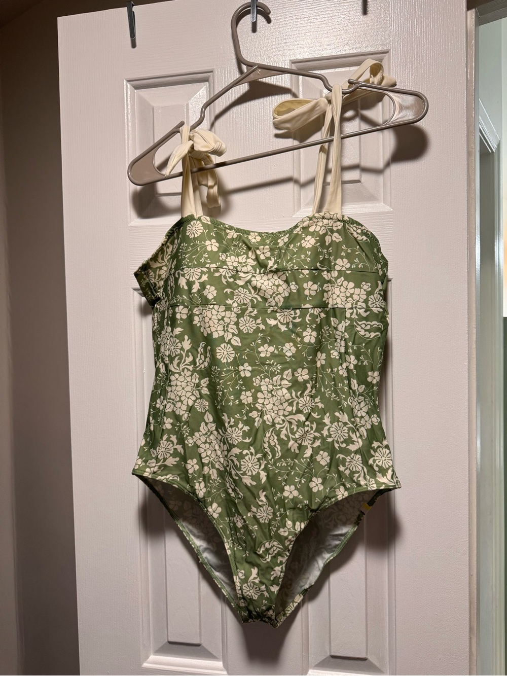 summersalt Olive Green & Cream Floral One-Piece Swimsuit